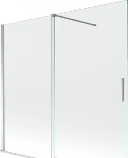 Sprchové dvere MEXEN/S - Velar Dvojkrídlová posuvná vaňová zástena 170 x 150 cm, transparent, chróm 896-170-000-01-01