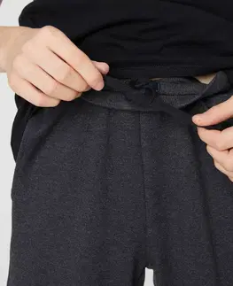 nohavice Chlapčenské nohavice 100 na cvičenie sivé