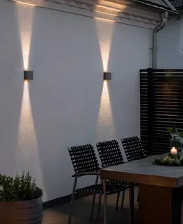 Vonkajšie nástenné svietidlá Konstsmide Vonkajšie nástenné LED Chieri 2-pl. 18 cm antracit