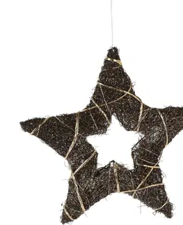 Vianočné dekorácie Vianočná LED hviezda Browee tmavohnedá, 30 LED 39 x 37 x 4 cm