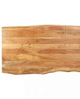 Jedálenské stoly Jedálenský stôl masívne drevo / oceľ Dekorhome 118x58x76 cm