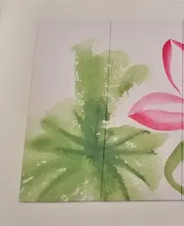 Obrazy kvetov 5-dielny obraz akvarelový lotosový kvet
