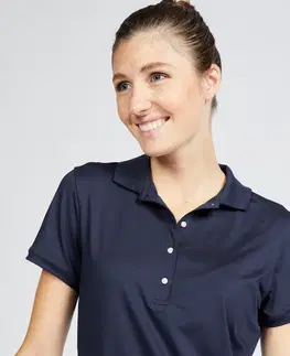 dresy Dámska golfová polokošeľa s krátkym rukávom WW 500 námornícka modrá