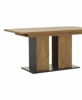 Jedálenské stoly Jedálenský stôl, dub craft zlatý/grafit sivá, 155-204x86 cm, FIDEL