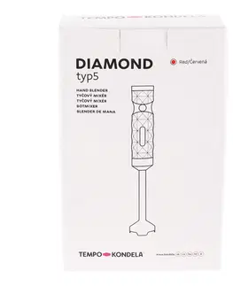 Mixéry a šľahače TEMPO-KONDELA DIAMOND TYP 5, tyčový mixér, červená, plast/nerezová oceľ