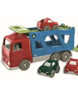 Drevené vláčiky Autotransportér so 4 autami a nájazdmi, 49 cm