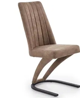 Čalúnené stoličky Stolička K338 ekokoža/kov hnedá 46x61x98