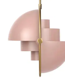 Závesné svietidlá GUBI Závesné svietidlo GUBI Multi-Lite, Ø 36 cm, mosadz/ružová