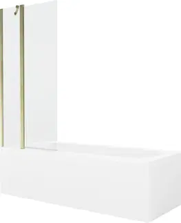 Sprchové dvere MEXEN/S - Vega obdĺžniková vaňa 170 x 70 cm s panelom + vaňová zástena 80 cm, transparent, zlatá 550117070X9408115000