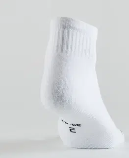 bedminton Tenisové ponožky RS 100 stredne vysoké 3 páry biele