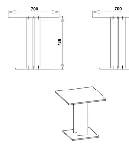 Jedálenské stoly Stôl KRIS-7, biely