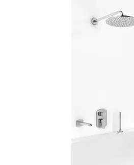 Kúpeľňa KOHLMAN  - Vaňová súprava s dažďovou sprchou 25 cm, ručnou sprchou a vaňovým výtokom QW211FR25-009