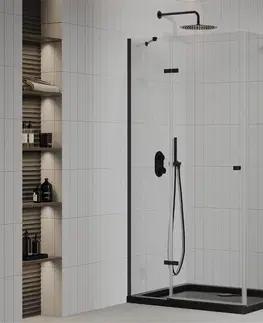 Vane MEXEN/S - Roma sprchovací kút 80x120 cm, transparent, čierna + čierna vanička so sifónom 854-080-120-70-00-4070B