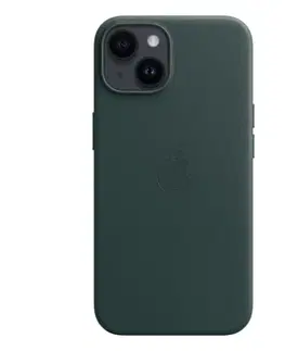 Puzdrá na mobilné telefóny Kožený zadný kryt Apple iPhone 14 s MagSafe, píniovo zelená MPP53ZM/A