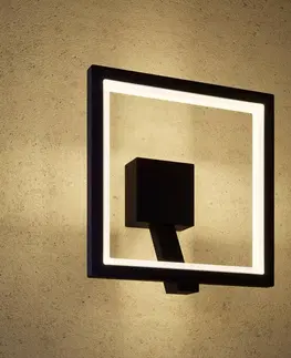 Vonkajšie nástenné svietidlá Lucande Vonkajšie nástenné LED svietidlo Square grafitové