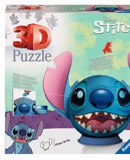 Hračky puzzle RAVENSBURGER - Puzzle-Ball Disney: Stitch s ušami 72 dielikov