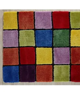 Koberce a koberčeky KONDELA Ludvig Typ 4 koberec 80x150 cm červená / zelená / žltá / fialová
