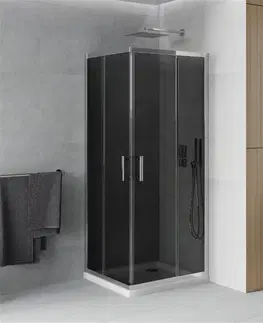Sprchovacie kúty MEXEN/S - Rio sprchovací kút s vaničkou 70 x 70, grafit, chróm 860-070-070-01-40-4010