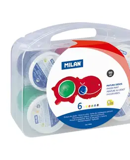 Hračky MILAN - Farby vodové prstové - 6 farieb, 100 ml