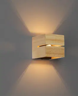 Nastenne lampy Vidiecka nástenná lampa dubové drevo 9,7 cm - Transfer Groove