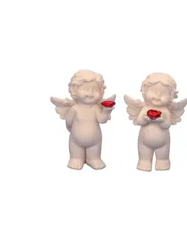 Sošky, figurky-anjeli MAKRO - Anjel so srdcom 10,5cm rôzne motívy