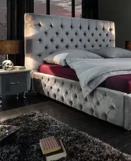 Postele LuxD Dizajnová posteľ Laney 160x200 cm sivý zamat