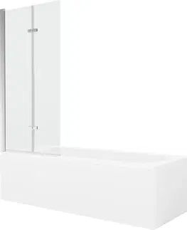Sprchové dvere MEXEN/S - Vega obdĺžniková vaňa 150 x 70 cm s panelom + vaňová zástena 80 cm, transparent, chróm 550115070X9208020100