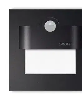 Svietidlá LED nástenné svietidlo Skoff Tango černá studená 10V MJ-TAN-D-W s čidlom pohybu