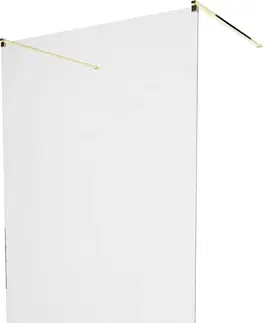 Sprchové dvere MEXEN/S - KIOTO samostatne stojaca sprchová zástena 130 x 200, transparent 8 mm, zlatá 800-130-002-50-00