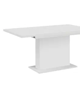 Jedálenské stoly Jedálenský rozkladací stôl, biela, 160-200x90 cm, BOBA