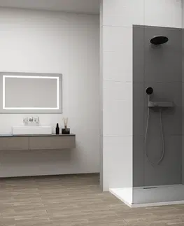 Sprchové dvere POLYSAN - ESCA CHROME jednodielna sprchová zástena na inštaláciu k stene, dymové sklo, 1400  ES1214-01