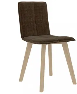 Jedálenské stoličky a kreslá Jedálenská stolička 2 ks látka / buk Dekorhome Krémová