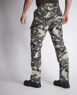 mikiny Odolné kapsáčové nohavice Steppe 300 maskáčové Woodland sivé