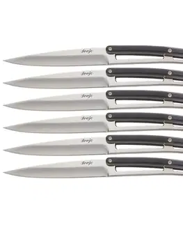 Outdoorové nože Deejo sada 6 steakových nožov, lesklý povrch čepele, Paperstone 2AS002