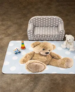 Koberce a koberčeky Vopi Detský koberec Ultra Soft Medvedík modrá