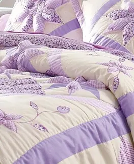 Prehozy Prikrývka na posteľ patchwork s potlačou kvetín