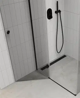 Sprchovacie kúty MEXEN/S - ROMA sprchovací kút 100x70, transparent, čierna 854-100-070-70-00