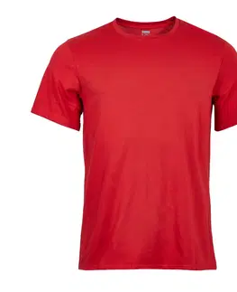 fitnes Pánske tričko 500 na cvičenie s krátkym rukávom, červené