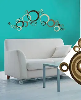 Nálepky Dekoračné nálepky na stenu hnedé kruhy