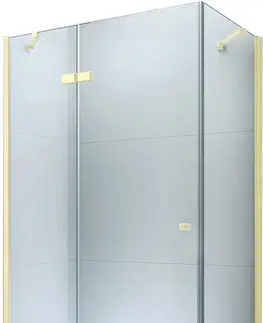 Vane MEXEN/S - Roma obdĺžnikový sprchový kút 100x70, transparent, zlatý + vanička 854-100-070-50-00-4010