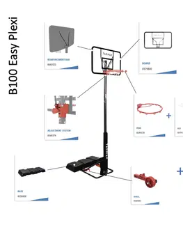 basketbal Systém koliesok na basketbalový kôš B100 Easy 2 ks
