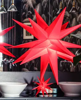 Vianočné svetelné hviezdy STERNTALER LED hviezda interiér a exteriér Ø 25 cm červená