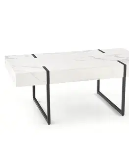 Konferenčné stolíky s úložným priestorom Konferenčný stolík Blanca biely mramor/čierna