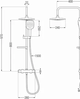 Sprchy a sprchové panely MEXEN/S - KX17 sprchový stĺp s termostatickou batériou čierna 771501791-70