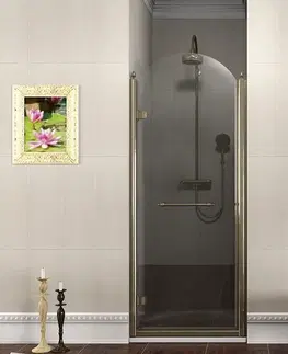 Sprchovacie kúty GELCO - ANTIQUE sprchové dvere 800, lavé, číre sklo, bronz, svetlý odtieň GQ1280LCL