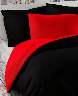 Obliečky Kvalitex Saténové obliečky Luxury Collection červená / čierna, 140 x 200 cm, 70 x 90 cm