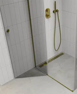 Sprchovacie kúty MEXEN/S - ROMA sprchovací kút 80x100, transparent, zlatá 854-080-100-50-00