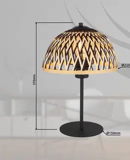 Stolové lampy Globo Stolová lampa Colly tienidlo z bambusového opletu