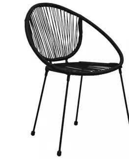 Záhradné kreslá a stoličky Záhradné stoličky 2 ks polyratan čierna Dekorhome