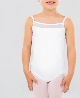 balet Dievčenský baletný trikot na ramienka biely